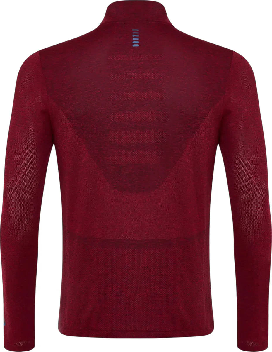 Under Armour Seamless Stride Half Zip Long Sleeve Mens Running Top - Red - Image 2