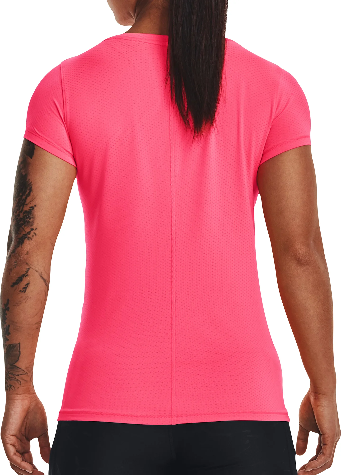Under Armour Tech Mesh Short Sleeve Womens Running Top - Pink - Image 2