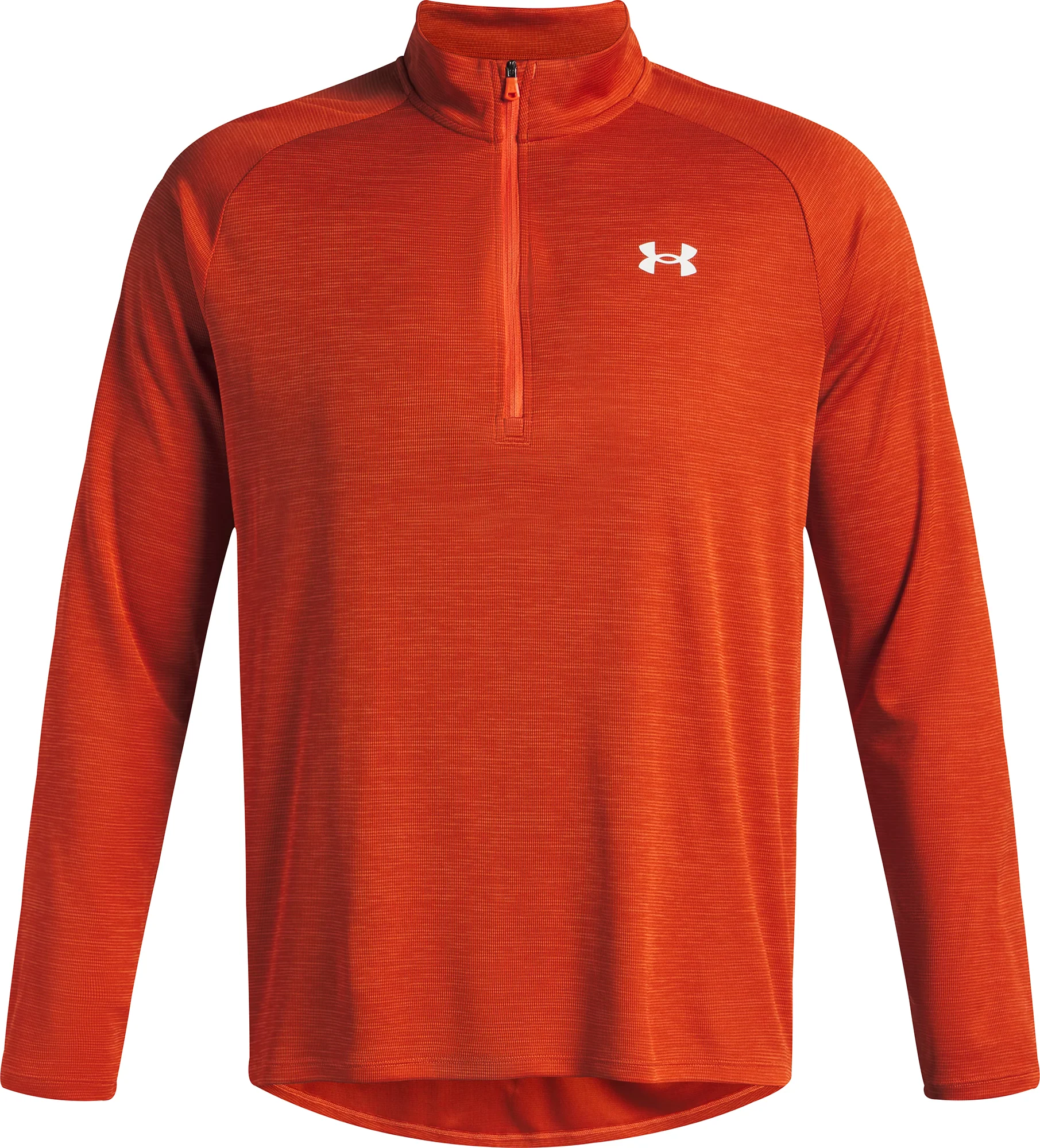 Under Armour Tech Textured Half Zip Long Sleeve Mens Running Top - Orange - Image 4