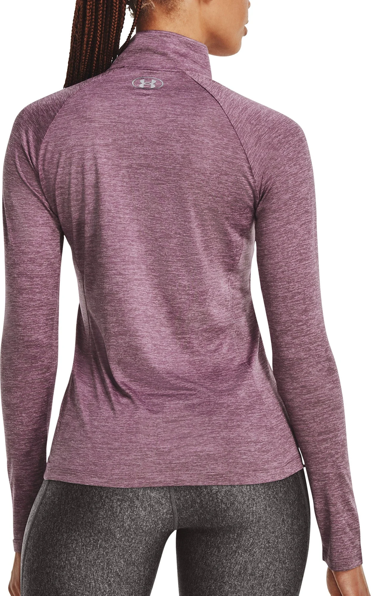 Under Armour Tech Twist Half Zip Long Sleeve Womens Training Top - Purple - Image 2