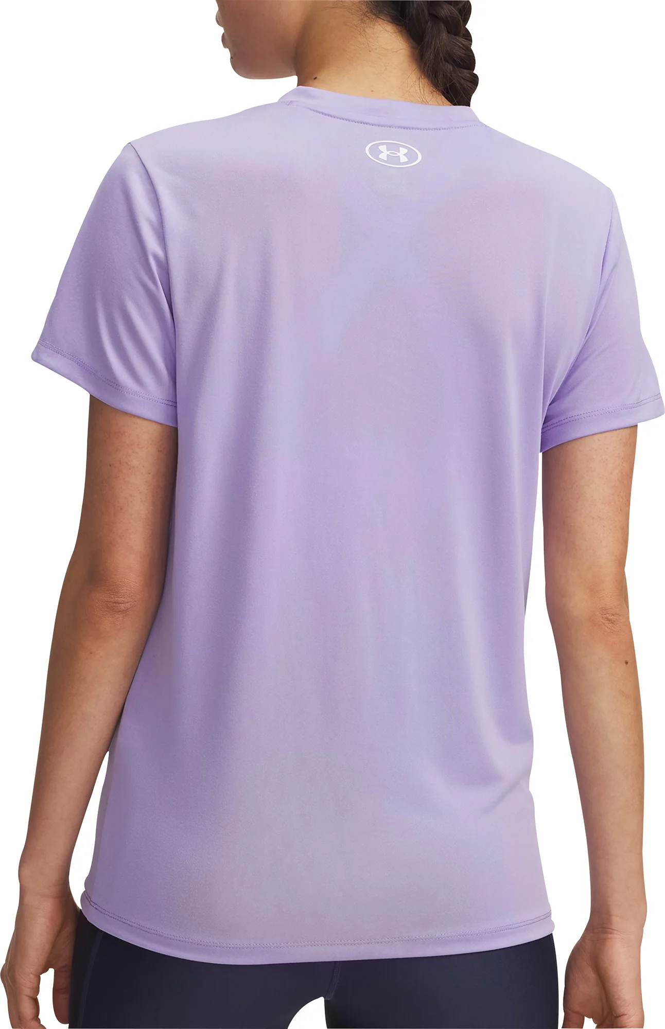 Under Armour Tech V-Neck Short Sleeve Womens Running Top - Purple - Image 2